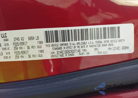 2012 Chrysler Town & Country Touring from USA, damaged, VIN 2C4RC1BG9CR227146